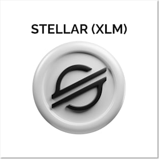 STELLER XLM 3d front view rendering cryptocurrency Posters and Art